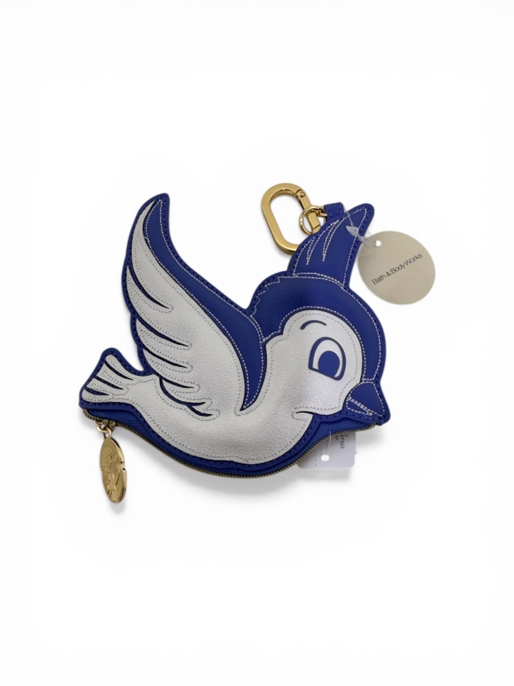 Bath & Body Works Blue and White Bird Coin Purse Keychain - Picture 2 of 5